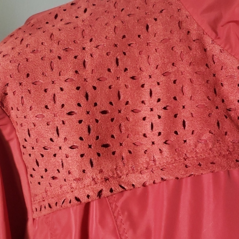 Chico's Finley red ochre jacket with suede detail NWT - Picture 4 of 9